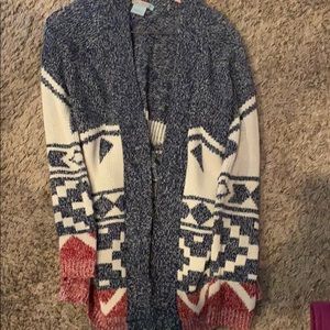 Red & blue cardigan
